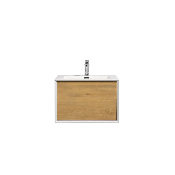 Furla 24" Floating Bathroom Single Vanity with White Integrated Resin Sink tonabathroom