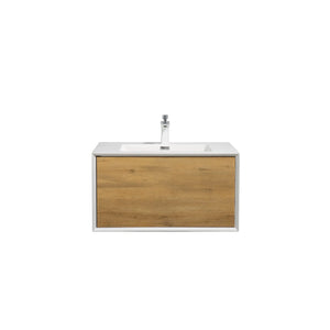 Furla 30" Floating Bathroom Single Vanity with White Integrated Resin Sink tonabathroom