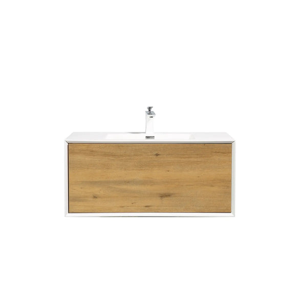 Furla 36" Floating Bathroom Single Vanity with White Integrated Resin Sink tonabathroom