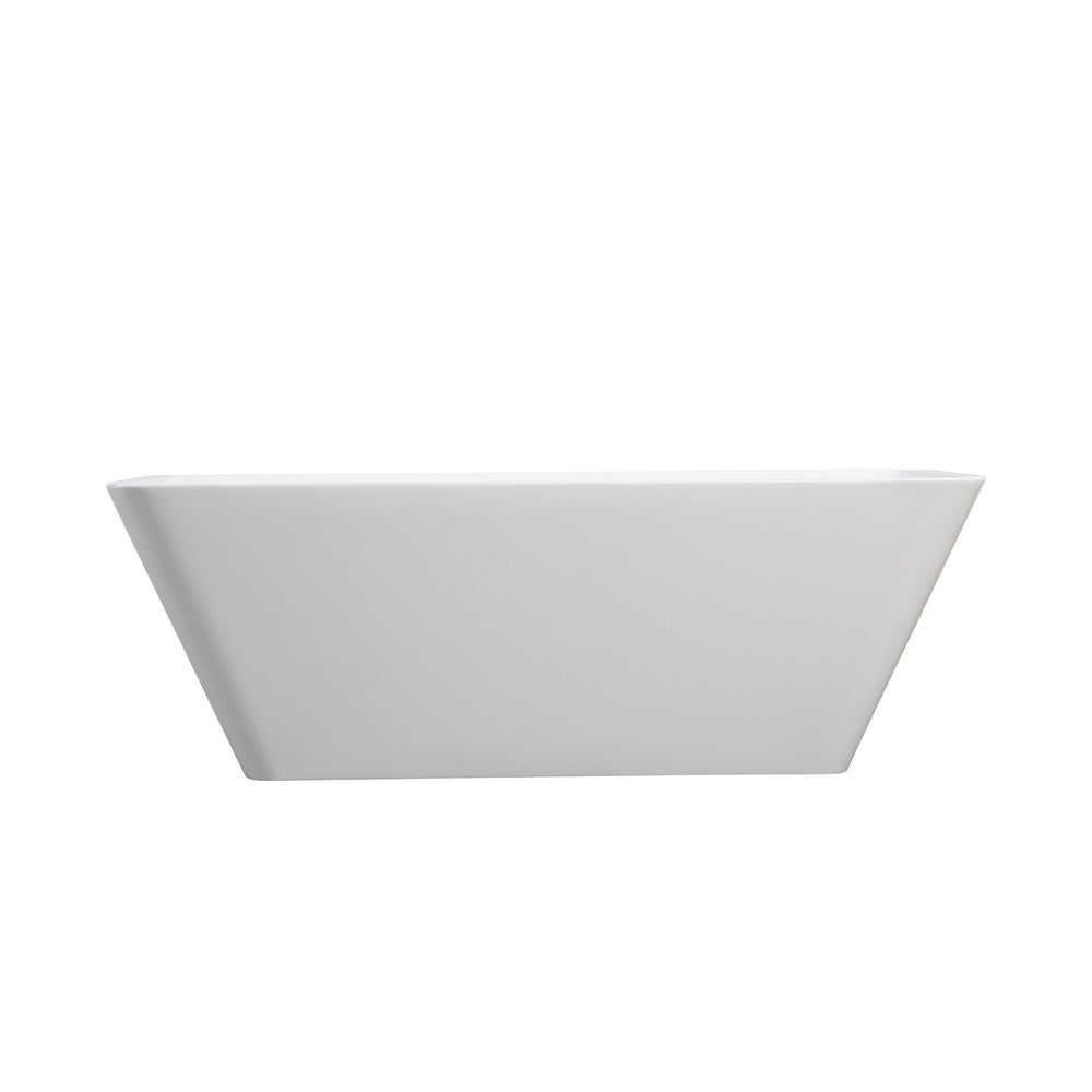 Harmony Freestanding Acrylic Bathtub 59"/67" Glossy White Soaking Tub TONA Bathroom Furniture