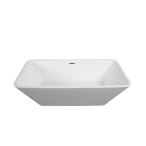 Harmony Freestanding Acrylic Bathtub 59"/67" Glossy White Soaking Tub TONA Bathroom Furniture