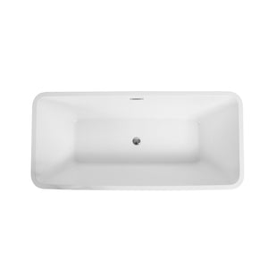 Harmony Freestanding Acrylic Bathtub 59"/67" Glossy White Soaking Tub TONA Bathroom Furniture