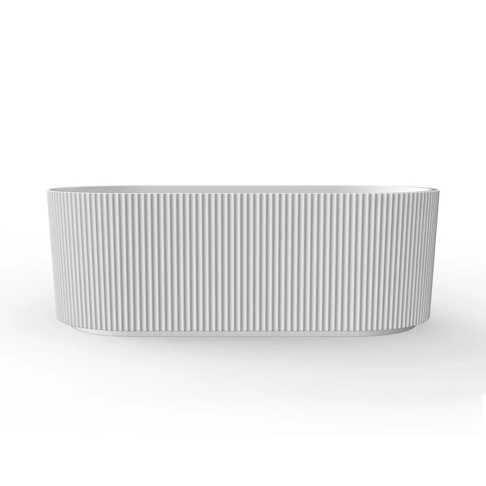 Harp Freestanding Acrylic Bathtub with Unique Ribbed Design 59''/67'' TONA Bathroom Furniture