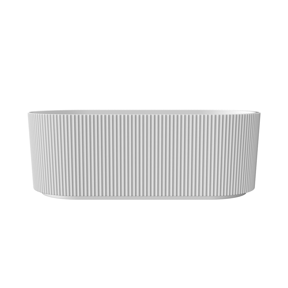 Harp Freestanding Acrylic Bathtub with Unique Ribbed Design 59''/67'' TONA Bathroom Furniture