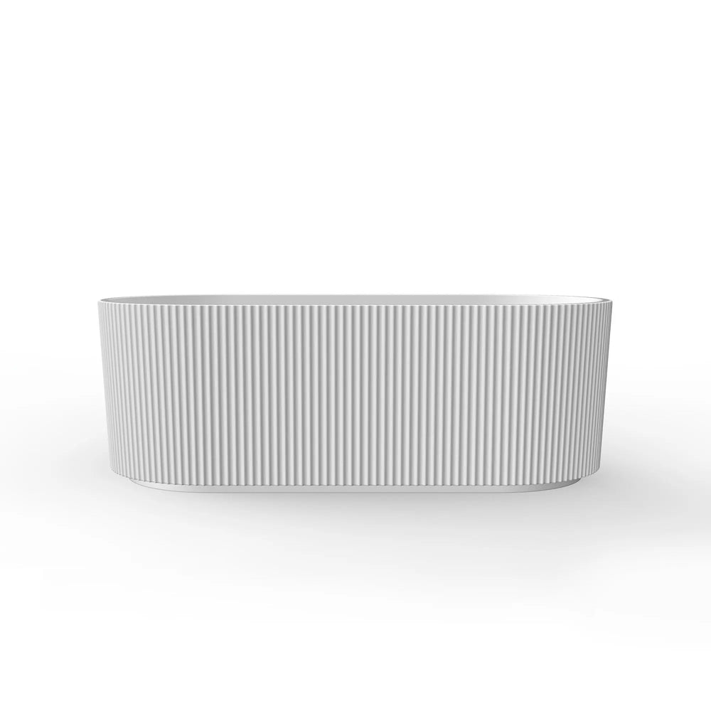 Harp Freestanding Acrylic Bathtub with Unique Ribbed Design 59''/67'' TONA Bathroom Furniture