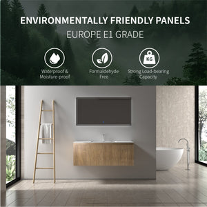 Liner 48'' Floating Single Vanity with White Cultured Marble Top TONA Bathroom Furniture