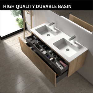 Liner 48'' Floating Double Vanity with White Cultured Marble Top TONA Bathroom Furniture