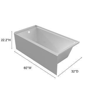 Manhattan 60" Rectangular Alcove Acrylic Bathtub Left Drain TONA Bathroom Furniture
