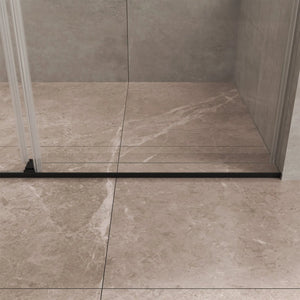 Matte Black 56-60" x 76" Double Sliding Shower Door, Frameless 3/8" Tempered Glass TONA Bathroom Furniture