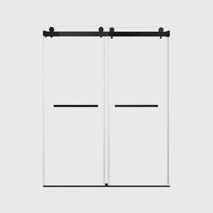 Matte Black 56-60" x 76" Double Sliding Shower Door, Frameless 3/8" Tempered Glass TONA Bathroom Furniture