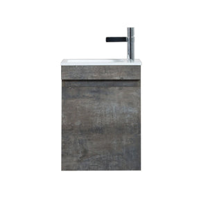 Mini 15 3/4" Compact Floating Vanity with Thin Counter, Stone Ash TONA Bathroom Furniture