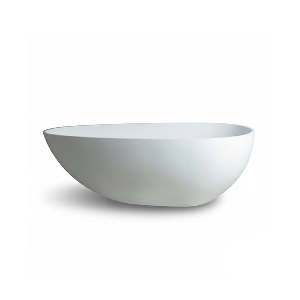 NCL 59" Freestanding Stone Resin Bathtub Luxury Soaking Tubs - Matt White TONA Bathroom Furniture