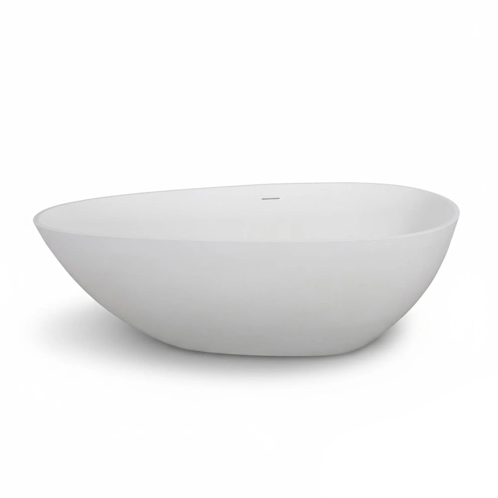 NCL 67" Freestanding Stone Resin Bathtub Luxury Soaking Tubs - Matt White TONA Bathroom Furniture