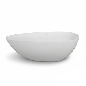 NCL 67" Freestanding Stone Resin Bathtub Luxury Soaking Tubs - Matt White TONA Bathroom Furniture