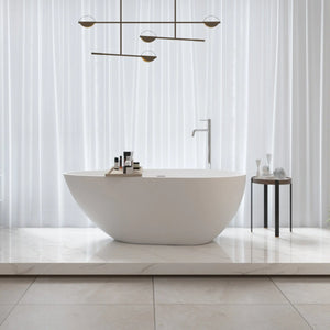 NCL 67" Freestanding Stone Resin Bathtub Luxury Soaking Tubs - Matt White TONA Bathroom Furniture