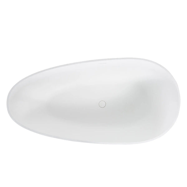 NCL 67" Freestanding Stone Resin Bathtub Luxury Soaking Tubs - Matt White TONA Bathroom Furniture