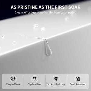 NCL 67" Freestanding Stone Resin Bathtub Luxury Soaking Tubs - Matt White TONA Bathroom Furniture