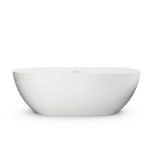 Nevis 63'' Matte White Stone Resin Freestanding Soaking Bathtub TONA Bathroom Furniture
