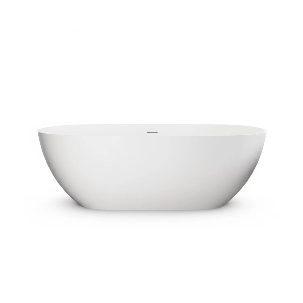 Nevis 63'' Matte White Stone Resin Freestanding Soaking Bathtub TONA Bathroom Furniture