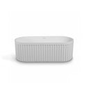Ovation 67'' Stone Resin Freestanding Soaking Bathtub with Fluted Design in Matte White TONA Bathroom Furniture