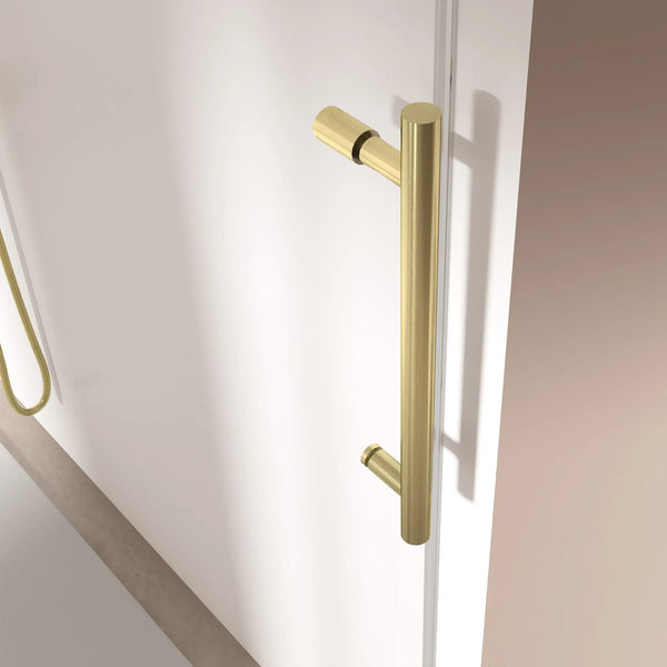 Single Sliding 56-60" x 76" Frameless Shower Door with 3/8" Tempered Glass, Brushed Gold TONA Bathroom Furniture