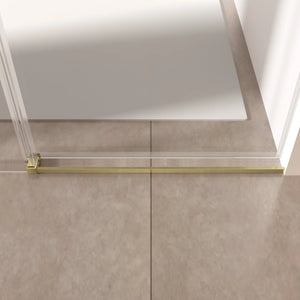 Single Sliding 56-60" x 76" Frameless Shower Door with 3/8" Tempered Glass, Brushed Gold TONA Bathroom Furniture