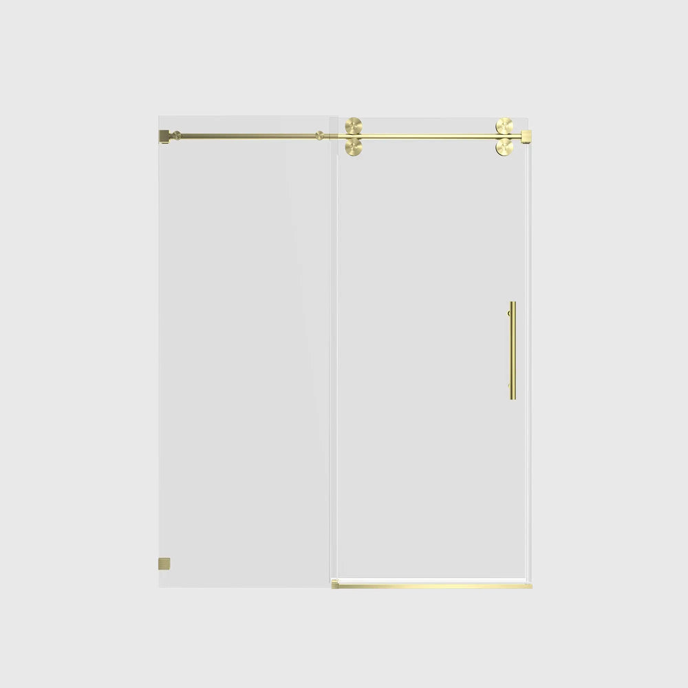 Single Sliding 56-60" x 76" Frameless Shower Door with 3/8" Tempered Glass, Brushed Gold TONA Bathroom Furniture