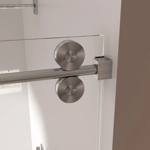 Single Sliding 56-60" x 76" Frameless Shower Door with 3/8" Tempered Glass, Brushed Nickel TONA Bathroom Furniture