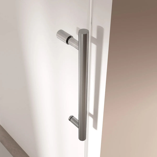 Single Sliding 56-60" x 76" Frameless Shower Door with 3/8" Tempered Glass, Brushed Nickel TONA Bathroom Furniture