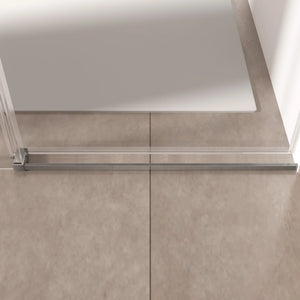 Single Sliding 56-60" x 76" Frameless Shower Door with 3/8" Tempered Glass, Brushed Nickel TONA Bathroom Furniture