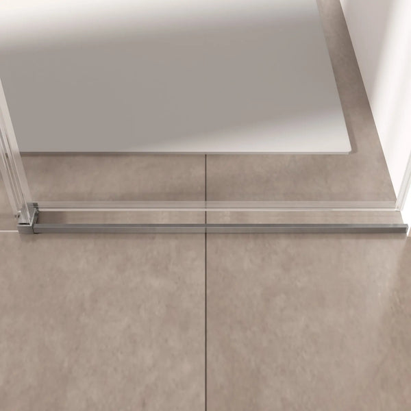 Single Sliding 56-60" x 76" Frameless Shower Door with 3/8" Tempered Glass, Brushed Nickel TONA Bathroom Furniture