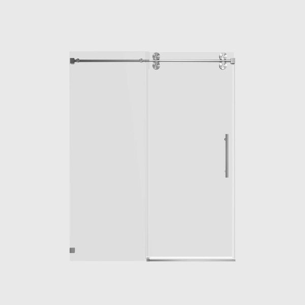 Single Sliding 56-60" x 76" Frameless Shower Door with 3/8" Tempered Glass, Brushed Nickel TONA Bathroom Furniture