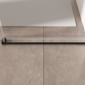 Single Sliding 56-60" x 76" Frameless Shower Door with 3/8" Tempered Glass, Matte Black TONA Bathroom Furniture