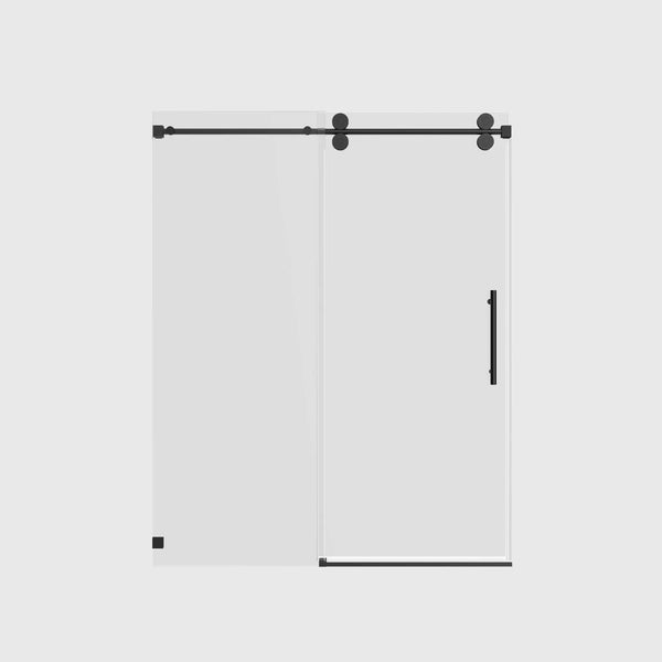 Single Sliding 56-60" x 76" Frameless Shower Door with 3/8" Tempered Glass, Matte Black TONA Bathroom Furniture