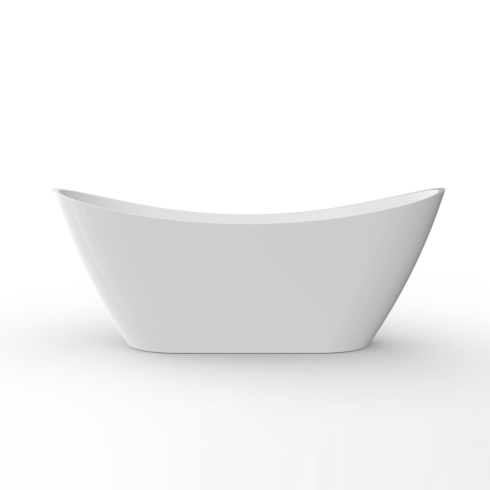 Sky Freestanding Acrylic Bathtub Crescent Shaped Glossy White (59''/67'') TONA Bathroom Furniture