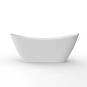 Sky Freestanding Acrylic Bathtub Crescent Shaped Glossy White (59''/67'') TONA Bathroom Furniture