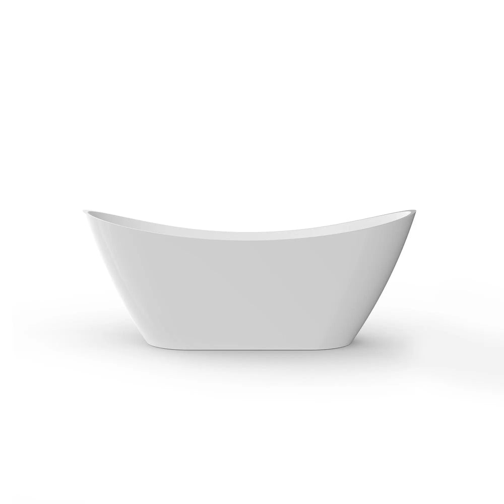 Sky Freestanding Acrylic Bathtub Crescent Shaped Glossy White (59''/67'') TONA Bathroom Furniture