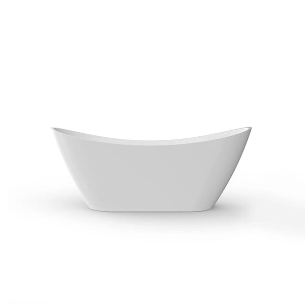 Sky Freestanding Acrylic Bathtub Crescent Shaped Glossy White (59''/67'') TONA Bathroom Furniture