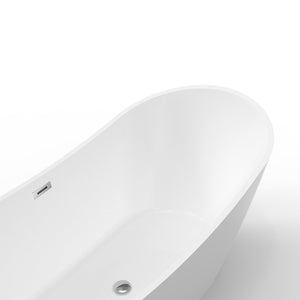 Sky Freestanding Acrylic Bathtub Crescent Shaped Glossy White (59''/67'') TONA Bathroom Furniture
