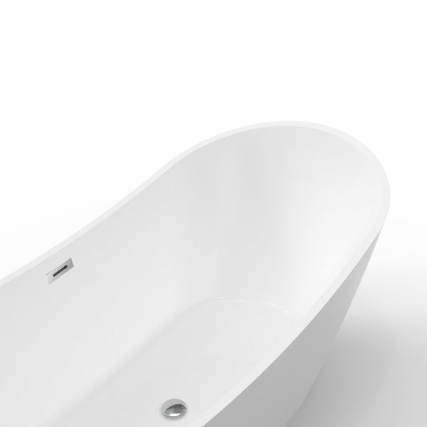 Sky Freestanding Acrylic Bathtub Crescent Shaped Glossy White (59''/67'') TONA Bathroom Furniture
