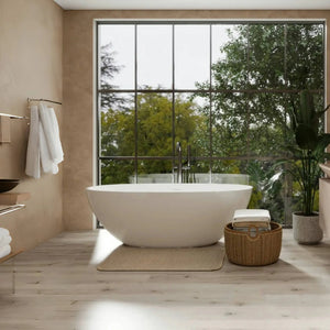 Viking 65'' Stone Resin Freestanding Soaking Bathtub in Glossy White TONA Bathroom Furniture