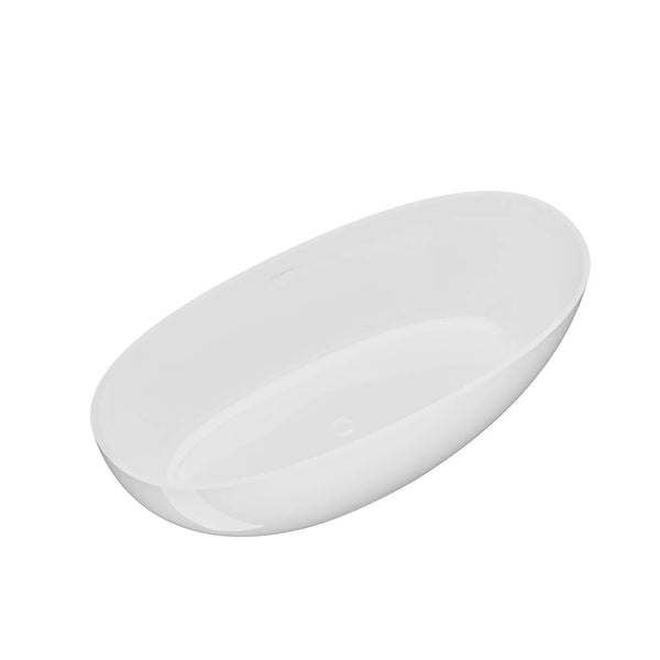 Viking 65'' Stone Resin Freestanding Soaking Bathtub in Glossy White TONA Bathroom Furniture