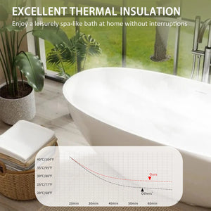 Viking 65'' Stone Resin Freestanding Soaking Bathtub in Glossy White TONA Bathroom Furniture