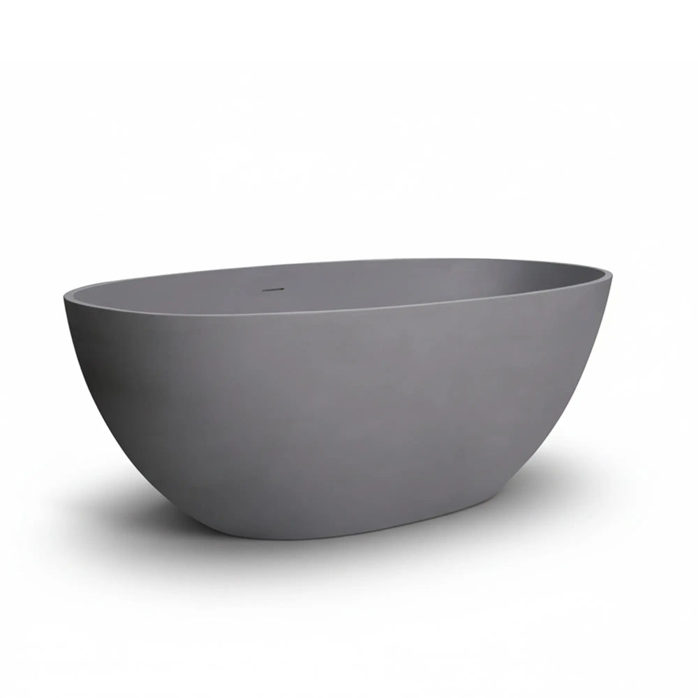 Viking 65'' Stone Resin Freestanding Soaking Bathtub in Matte Gray TONA Bathroom Furniture