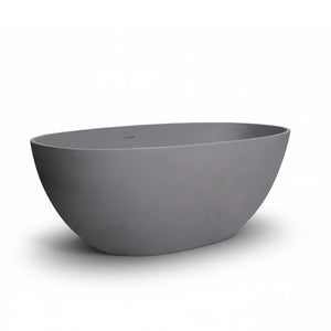 Viking 65'' Stone Resin Freestanding Soaking Bathtub in Matte Gray TONA Bathroom Furniture