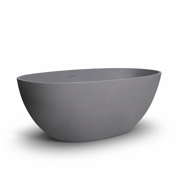 Viking 65'' Stone Resin Freestanding Soaking Bathtub in Matte Gray TONA Bathroom Furniture
