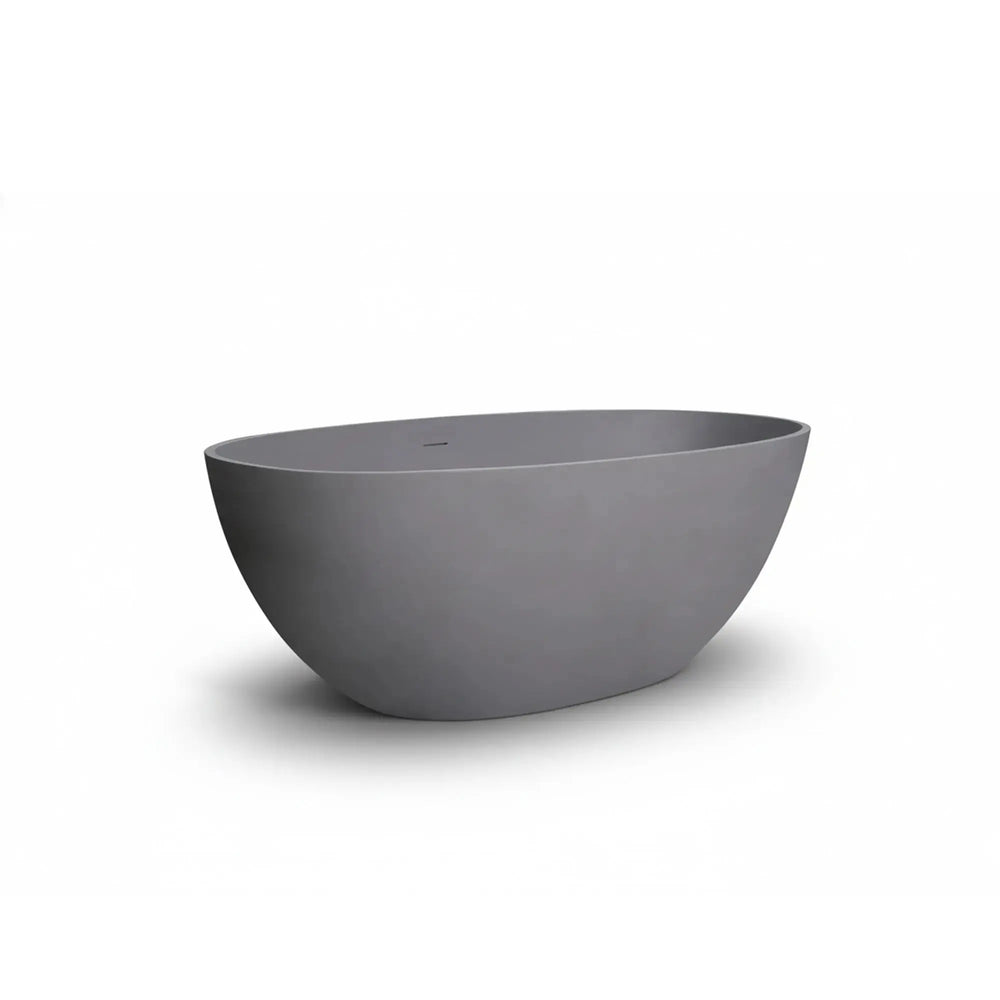 Viking 65'' Stone Resin Freestanding Soaking Bathtub in Matte Gray TONA Bathroom Furniture