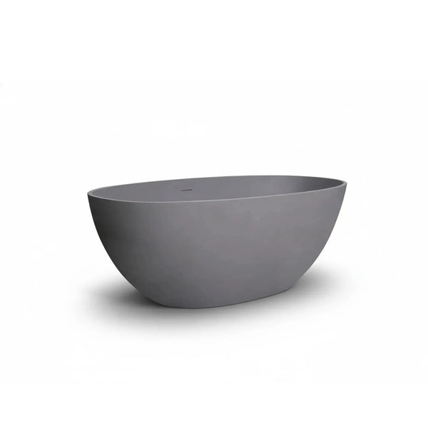 Viking 65'' Stone Resin Freestanding Soaking Bathtub in Matte Gray TONA Bathroom Furniture