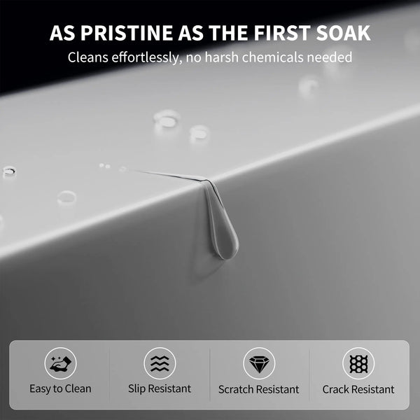 Viking 65'' Stone Resin Freestanding Soaking Bathtub in Matte Gray TONA Bathroom Furniture