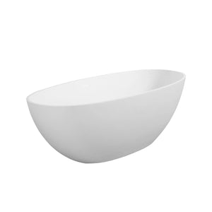 Viking 65'' Stone Resin Freestanding Soaking Bathtub in Matte White TONA Bathroom Furniture